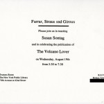 “Volcano Lover” Launch Party Invite, 1992