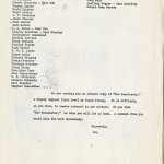 Early Distribution List for “The Benefactor,” 1963